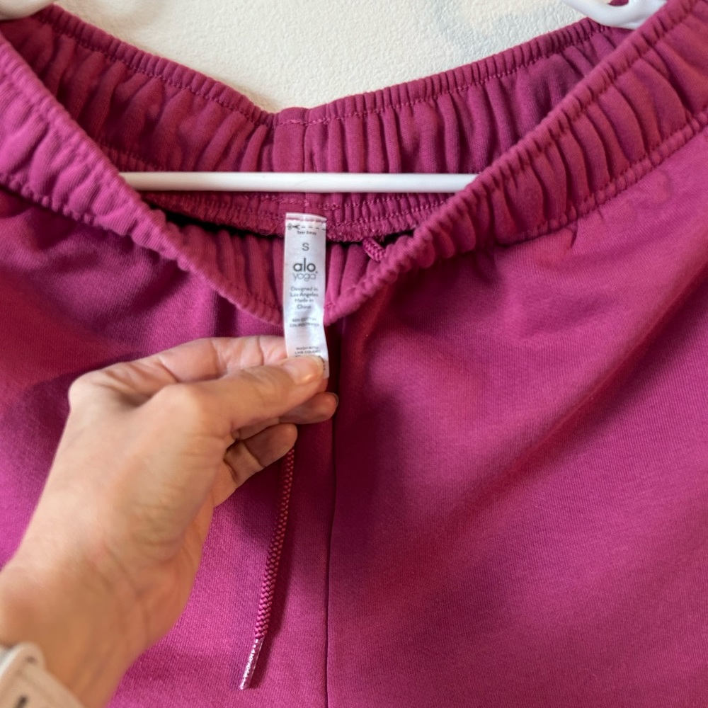 ALO shorts…pink…sweatshirt material